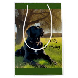 Sacola Para Presentes Média Black Labrador Retriever
