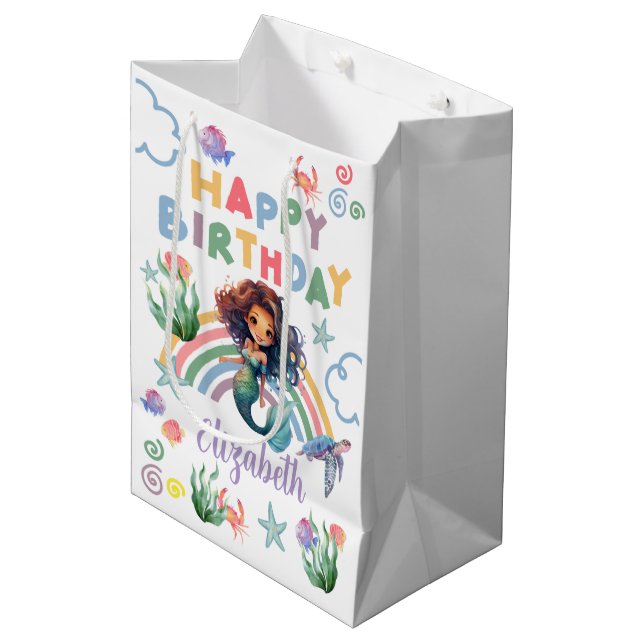 Sacola Para Presentes Média Black Mermaid Gift Bag in White (Frente inclinada)