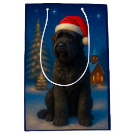 Sacola Para Presentes Média Black Russian Terrier Holiday 
