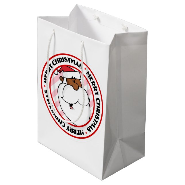 Sacola Para Presentes Média Black Santa Claus (Verso inclinado)