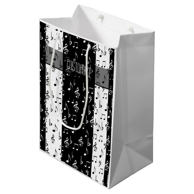 Sacola Para Presentes Média Black & White Musstrips Gift Bag 2 (Frente inclinada)
