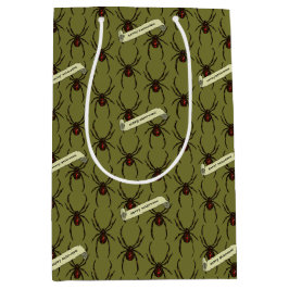 Sacola Para Presentes Média Black Widow Spider Halloween Pixel Art Pattern