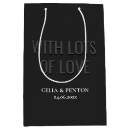 Sacola Para Presentes Média Blackout Minimalist Modern Wedding