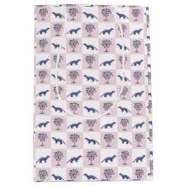 Sacola Para Presentes Média Bloco Impressão Palmettos e Mongooses