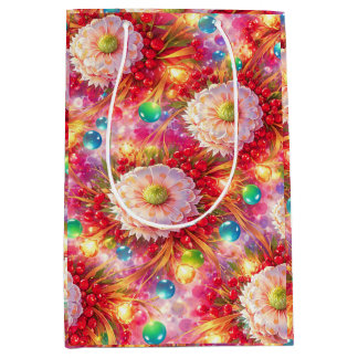 Sacola Para Presentes Média Bloom Glow Magic – Leuchtende Blumen