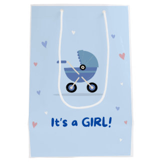 Sacola Para Presentes Média BLUE baby girl welcoming gift bag