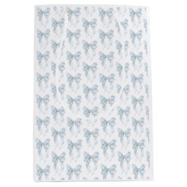 Sacola Para Presentes Média Blue Bow 