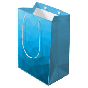 Sacola Para Presentes Média Blue cyan gradient geometric mesh pattern Triangle