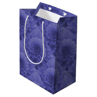 Sacola Para Presentes Média Blue Dahlia