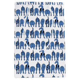 Sacola Para Presentes Média Blue Dog Butts Pattern