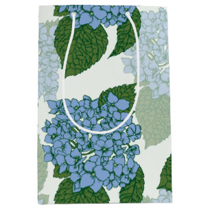 Sacola Para Presentes Média Blue Hydrangea