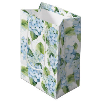 Sacola Para Presentes Média Blue Hydrangeas Gift Bag