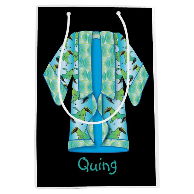 Sacola Para Presentes Média Blue Kimono Gift Bag (Frente)