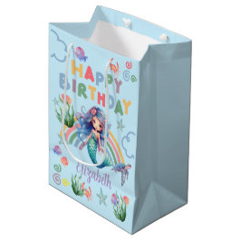 Sacola Para Presentes Média Blue Mermaid Gift Bag in Blue