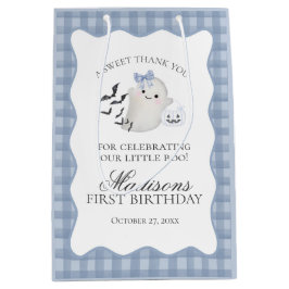 Sacola Para Presentes Média Blue Pastel Little Boo Ghost Birthday Party Favors