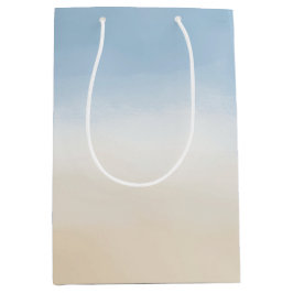 Sacola Para Presentes Média Blue Sky Beige Sand Ombre Watercolor