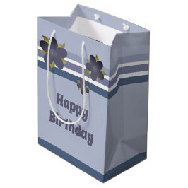 Sacola Para Presentes Média Blue Strike e Floral Medium Gift Bag