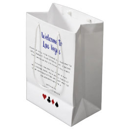 Sacola Para Presentes Média Blue Welcome to Las Vegas Wedding Hotel