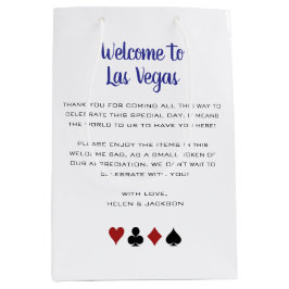 Sacola Para Presentes Média Blue Welcome to Las Vegas Wedding Hotel