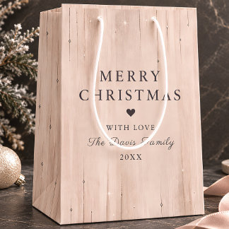 Sacola Para Presentes Média Blush Champagne Celestial Feliz Natal