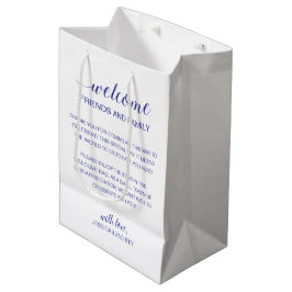 Sacola Para Presentes Média Boas-vindas ao Alojamento de Convidado de Casament