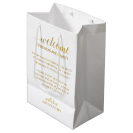 Sacola Para Presentes Média Boas-vindas ao Alojamento de Convidado de Casament