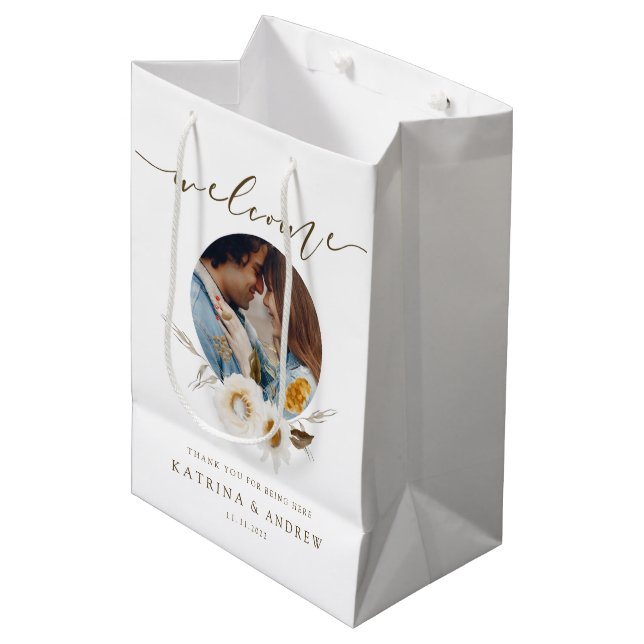 Sacola Para Presentes Média Boas-vindas Obrigado Dom Bag (Frente inclinada)