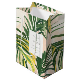 Sacola Para Presentes Média Boho Blush Green Palm Beach Casamento