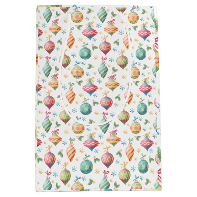 Sacola Para Presentes Média Boho Christmas Vibes (Frente)