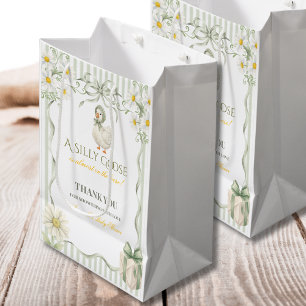 Sacola Para Presentes Média Boho Daisy Pateta Sage Verde Chá de Bebê