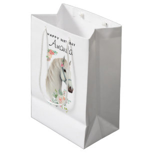 Sacola Para Presentes Média Boho Floral Boho Elegante