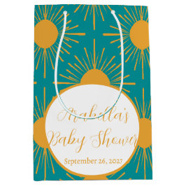 Sacola Para Presentes Média Boho Little Ray do Chá de fraldas de Turquesa do S