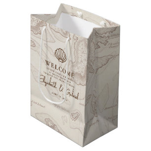 Sacola Para Presentes Média Boho Náutico Destino Boho Bem-Vindo
