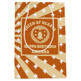 Sacola Para Presentes Média Boho Queen Of Hearts Festa de aniversário