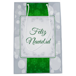 Sacola Para Presentes Média Bokeh Navidad