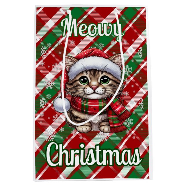 Sacola Para Presentes Média Bolas de Presente de Natal (Frente)