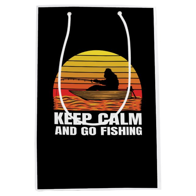 Sacola Para Presentes Média boleia-prateada e pesca (Frente)