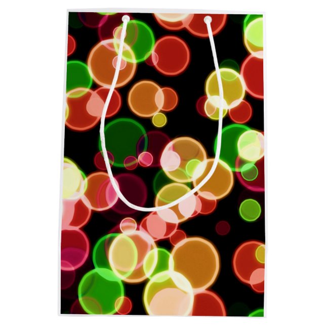 Sacola Para Presentes Média Bolhas de Arco-íris (Verso)