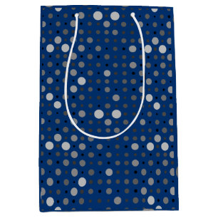 Sacola Para Presentes Média Bolinhas 01.Cinza azul BG