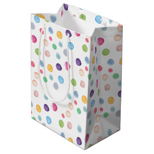 Sacola Para Presentes Média Bolinhas de Aquarela