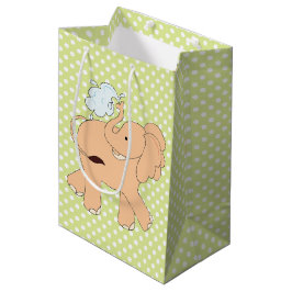 Sacola Para Presentes Média Bolinhas e Elephant Baby Gift Bag