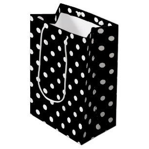 Sacola Para Presentes Média Bolinhas pretas