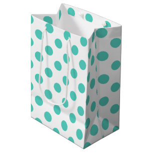 Sacola Para Presentes Média Bolinhas turquesas