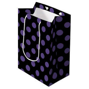 Sacola Para Presentes Média Bolinhas ultravioletas no preto