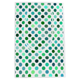 Sacola Para Presentes Média Bolinhas verde e azul
