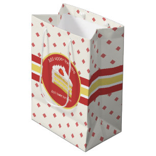 Sacola Para Presentes Média Bolo de Celebração - Fatia de Esponja - Confetti d