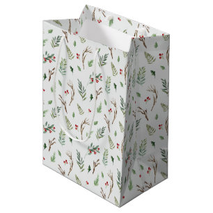 Sacola Para Presentes Média Bolsa de Natal da Wintry Wonderland
