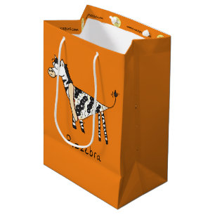 Sacola Para Presentes Média Bolsa de Presente da Pizzebra Pizza Zebra