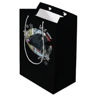 Sacola Para Presentes Média Bolsa de Presente de Férias Snowflake Sheep Let it