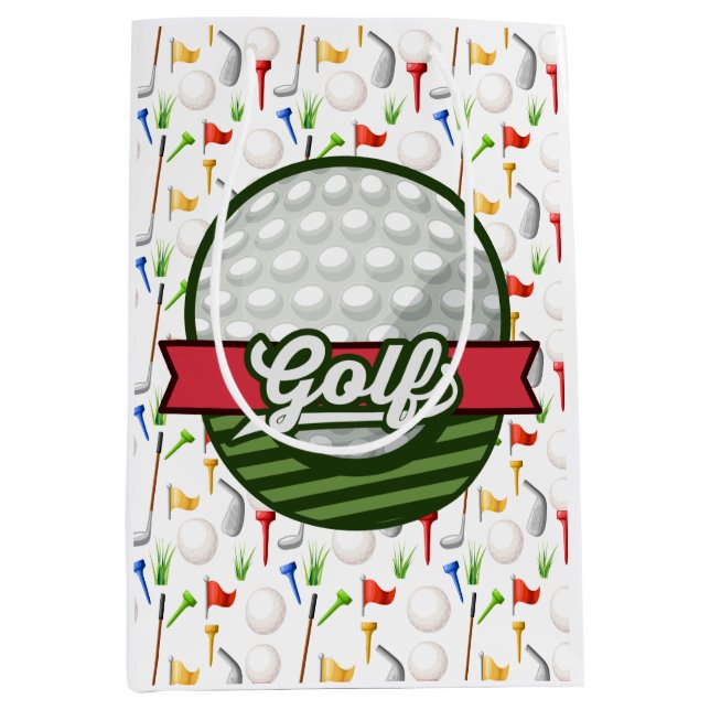 Sacola Para Presentes Média Bolsa de Presente de Golfe (Frente)